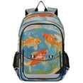 thumbnail image 1 of FORMRS Unisex School Backpack 17" Student Travel Bag with Laptop Compartment, Art Goldfish, 1 of 7