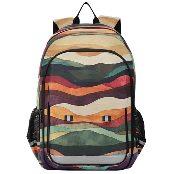 FORMRS Unisex School Backpack 17" Student Travel Bag with Laptop Compartment, Artistic Desert Pattern