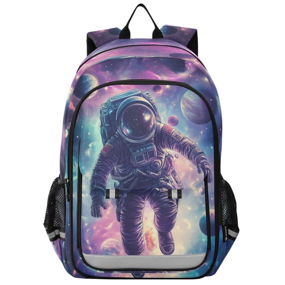 FORMRS Unisex School Backpack 17" Student Travel Bag with Laptop Compartment, Astronaut Pattern