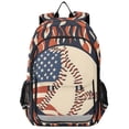 thumbnail image 1 of FORMRS Unisex School Backpack 17" Student Travel Bag with Laptop Compartment, Baseball Pattern, 1 of 7