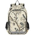 thumbnail image 1 of FORMRS School Backpack 17" Student Travel Bag with Laptop Compartment, Beige Birds, 1 of 7