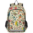 thumbnail image 1 of FORMRS Unisex School Backpack 17" Student Travel Bag with Laptop Compartment, Beige Cartoon Animals, 1 of 7