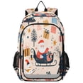 thumbnail image 1 of FORMRS Unisex School Backpack 17" Student Travel Bag with Laptop Compartment, Beige Christmas Santa, 1 of 7