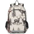 thumbnail image 1 of FORMRS Unisex School Backpack 17" Student Travel Bag with Laptop Compartment, Beige Deer, 1 of 7