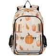 thumbnail image 1 of FORMRS School Backpack 17" Student Travel Bag with Laptop Compartment, Beige Fall Acorns Pattern, 1 of 7