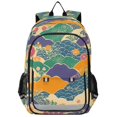 thumbnail image 1 of FORMRS School Backpack 17" Student Travel Bag with Laptop Compartment, Beige Floral Wave, 1 of 7