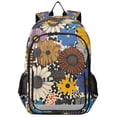 thumbnail image 1 of FORMRS Unisex School Backpack 17" Student Travel Bag with Laptop Compartment, Beige Flowers, 1 of 7
