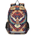 thumbnail image 1 of FORMRS Unisex School Backpack 17" Student Travel Bag with Laptop Compartment, Beige Geometric Eagle, 1 of 7