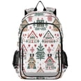 thumbnail image 1 of FORMRS School Backpack 17" Student Travel Bag with Laptop Compartment, Beige Nordic Christmas House, 1 of 7