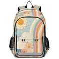 thumbnail image 1 of FORMRS School Backpack 17" Student Travel Bag with Laptop Compartment, Beige Rainbow Clouds, 1 of 7