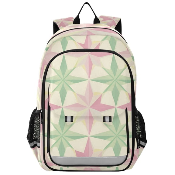 FORMRS School Backpack 17" Student Travel Bag with Laptop Compartment, Beige Symmetrical Stars