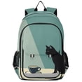 thumbnail image 1 of FORMRS Unisex School Backpack 17" Student Travel Bag with Laptop Compartment, Black Cat, 1 of 7