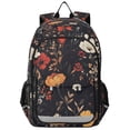 thumbnail image 1 of FORMRS Unisex School Backpack 17" Student Travel Bag with Laptop Compartment, Black Floral Pattern, 1 of 7