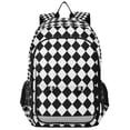 thumbnail image 1 of FORMRS Unisex School Backpack 17" Student Travel Bag with Laptop Compartment, Black and White Geometric, 1 of 7