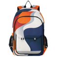 thumbnail image 1 of FORMRS School Backpack 17" Student Travel Bag with Laptop Compartment, Blue Abstract Wavy, 1 of 7