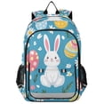 thumbnail image 1 of FORMRS Unisex School Backpack 17" Student Travel Bag with Laptop Compartment, Blue Easter Bunny, 1 of 7