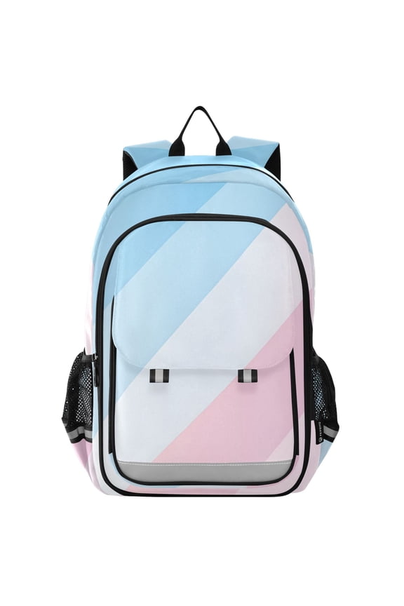 Unisex School Backpack 17" Student Travel Bag with Laptop Compartment, Blue Gradient