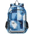 thumbnail image 1 of FORMRS School Backpack 17" Student Travel Bag with Laptop Compartment, Blue Pattern, 1 of 7