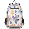 thumbnail image 1 of FORMRS Unisex School Backpack 17" Student Travel Bag with Laptop Compartment, Blue Retro Flower, 1 of 7