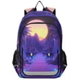 thumbnail image 1 of FORMRS Unisex School Backpack 17" Student Travel Bag with Laptop Compartment, Blue Road, 1 of 7