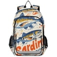 thumbnail image 1 of FORMRS School Backpack 17" Student Travel Bag with Laptop Compartment, Blue Sardines Pattern, 1 of 7