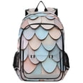 thumbnail image 1 of FORMRS Unisex School Backpack 17" Student Travel Bag with Laptop Compartment, Blue Shimmering Pattern, 1 of 7