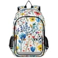 thumbnail image 1 of FORMRS Unisex School Backpack 17" Student Travel Bag with Laptop Compartment, Blue Wildflower Pattern, 1 of 7