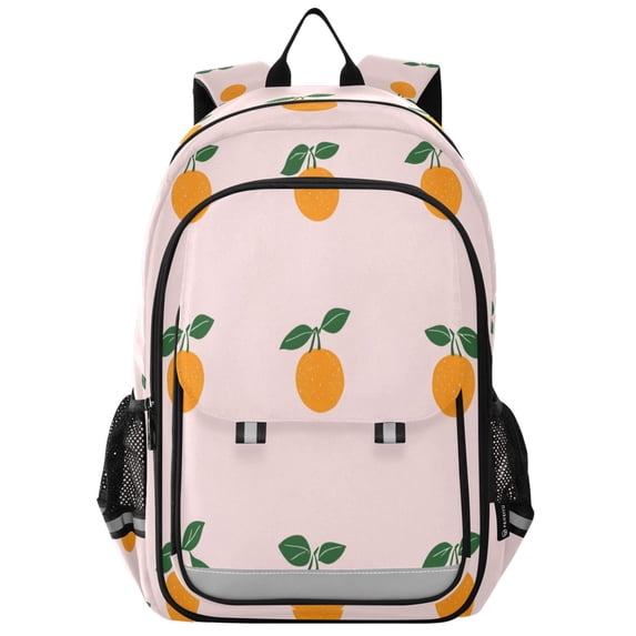 FORMRS Unisex School Backpack 17" Student Travel Bag with Laptop Compartment, Cartoon Citrus