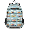 thumbnail image 1 of FORMRS Unisex School Backpack 17" Student Travel Bag with Laptop Compartment, Cartoon Train Pattern, 1 of 7