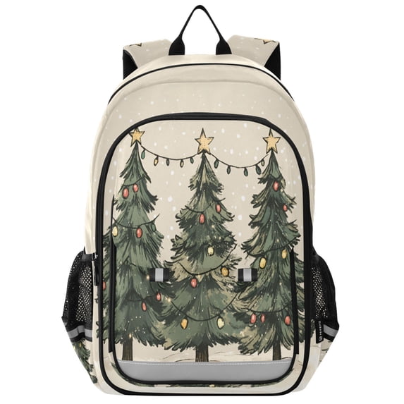 FORMRS Unisex School Backpack 17" Student Travel Bag with Laptop Compartment, Christmas Stars
