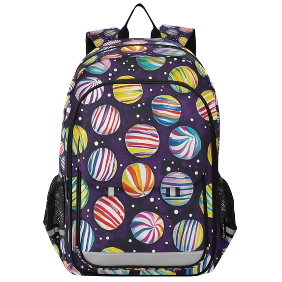 FORMRS School Backpack 17" Student Travel Bag with Laptop Compartment, Colorful Candies