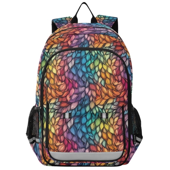 FORMRS Unisex School Backpack 17" Student Travel Bag with Laptop Compartment, Colorful Dragon Scales Pattern