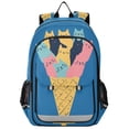 thumbnail image 1 of FORMRS Unisex School Backpack 17" Student Travel Bag with Laptop Compartment, Colorful Ice Cream Cat, 1 of 7