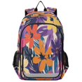 thumbnail image 1 of FORMRS Unisex School Backpack 17" Student Travel Bag with Laptop Compartment, Colorful Painted Flowers Pattern, 1 of 7