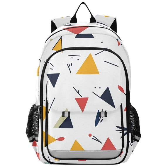 FORMRS School Backpack 17" Student Travel Bag with Laptop Compartment, Colorful Triangles