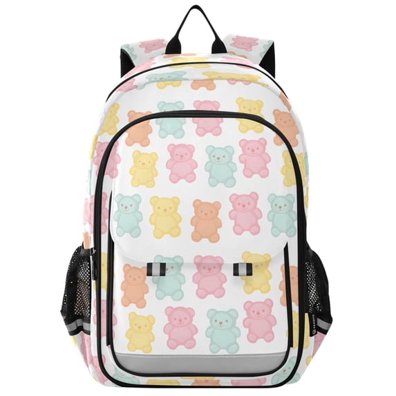 FORMRS Unisex School Backpack 17" Student Travel Bag with Laptop Compartment, Cute Gummy Bears Pattern