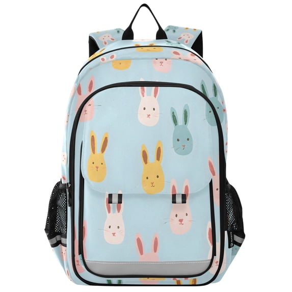 FORMRS Unisex School Backpack 17" Student Travel Bag with Laptop Compartment, Cute Rabbits