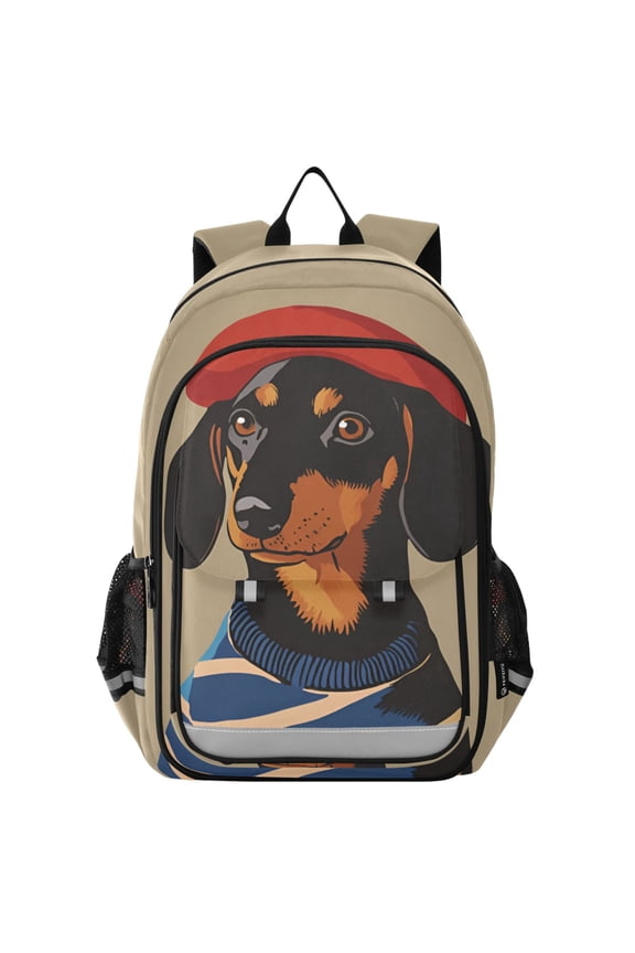 School Backpack 17" Student Travel Bag with Laptop Compartment, Dog Artist