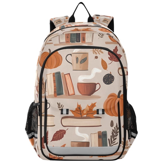 FORMRS School Backpack 17" Student Travel Bag with Laptop Compartment, Fall Acorns Pattern