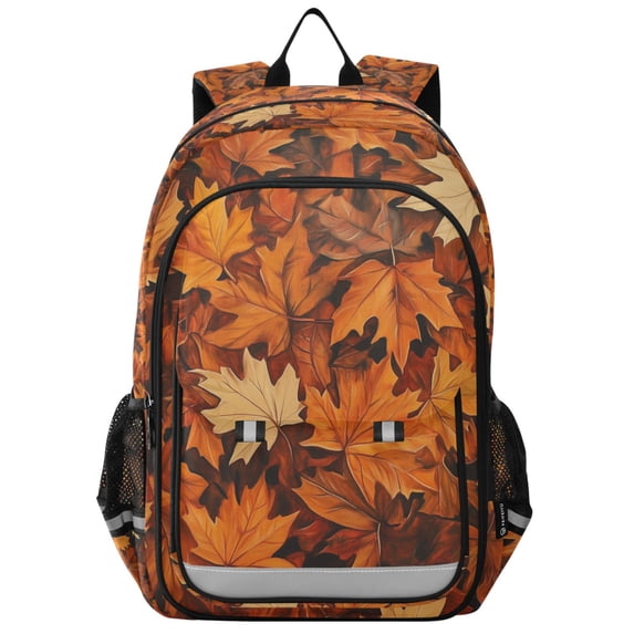 FORMRS Unisex School Backpack 17" Student Travel Bag with Laptop Compartment, Fall Pattern