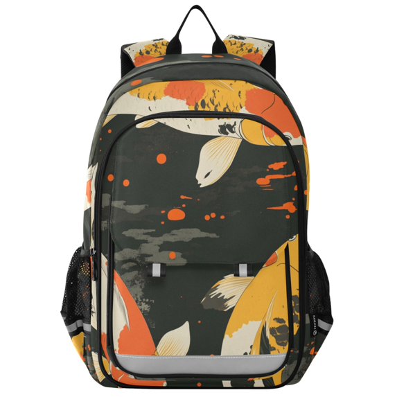 FORMRS Unisex School Backpack 17" Student Travel Bag with Laptop Compartment, Fish Pattern