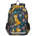 thumbnail image 1 of FORMRS School Backpack 17" Student Travel Bag with Laptop Compartment, Floral Fox Pattern, 1 of 7