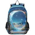 thumbnail image 1 of FORMRS Unisex School Backpack 17" Student Travel Bag with Laptop Compartment, Floral Moon, 1 of 7