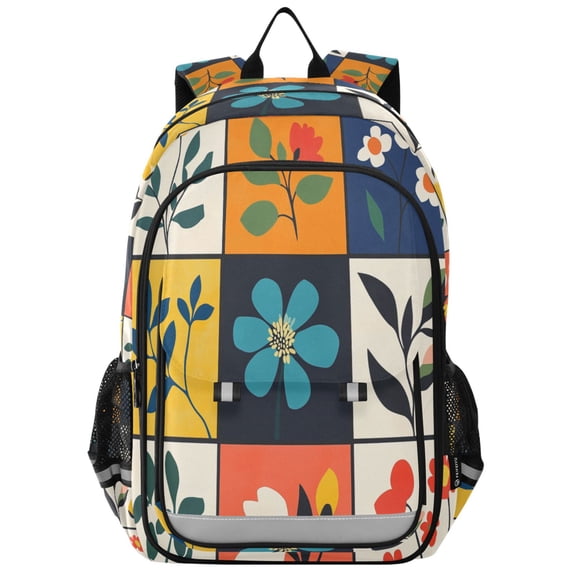 FORMRS School Backpack 17" Student Travel Bag with Laptop Compartment, Floral Patterns