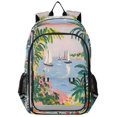 thumbnail image 1 of FORMRS Unisex School Backpack 17" Student Travel Bag with Laptop Compartment, Floral Seaside, 1 of 7