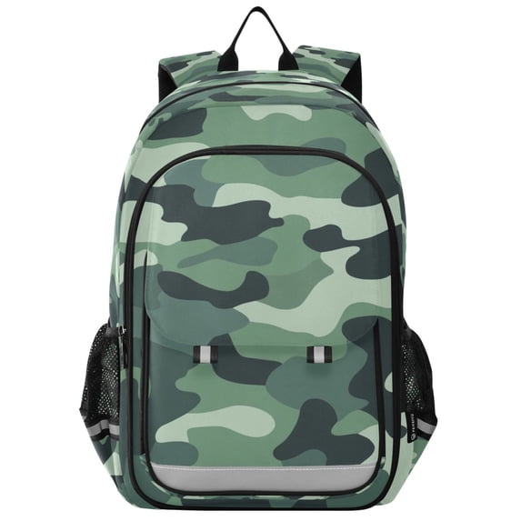 FORMRS Unisex School Backpack for Niños 17" Travel Laptop Bag with Compartment Pockets, Forest Camouflage Pattern