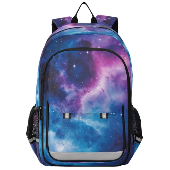 FORMRS Unisex School Backpack 17" Student Travel Bag with Laptop Compartment, Galaxy Pattern