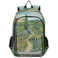 thumbnail image 1 of FORMRS Unisex School Backpack 17" Student Travel Bag with Laptop Compartment, Garden Scene, 1 of 7