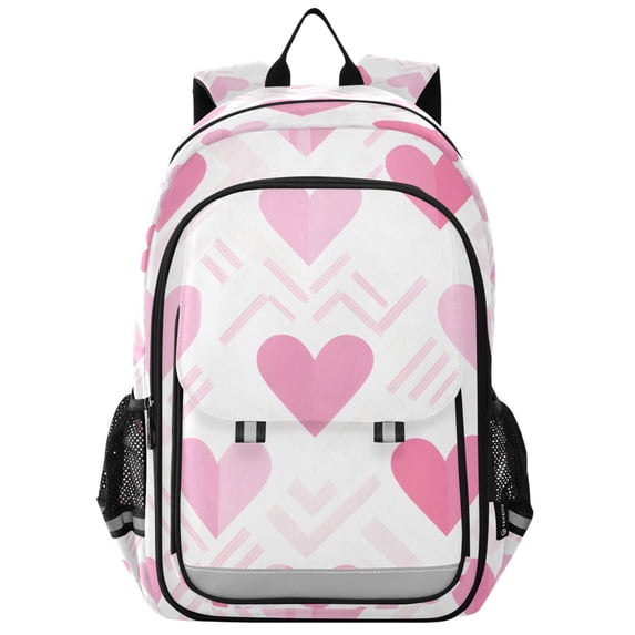 FORMRS Unisex School Backpack 17" Student Travel Bag with Laptop Compartment, Geometric Love