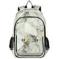 thumbnail image 1 of FORMRS Unisex School Backpack 17" Student Travel Bag with Laptop Compartment, Gray Marble Pattern, 1 of 7